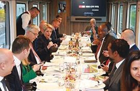 Sa and swiss president strengthen economic ties on a train