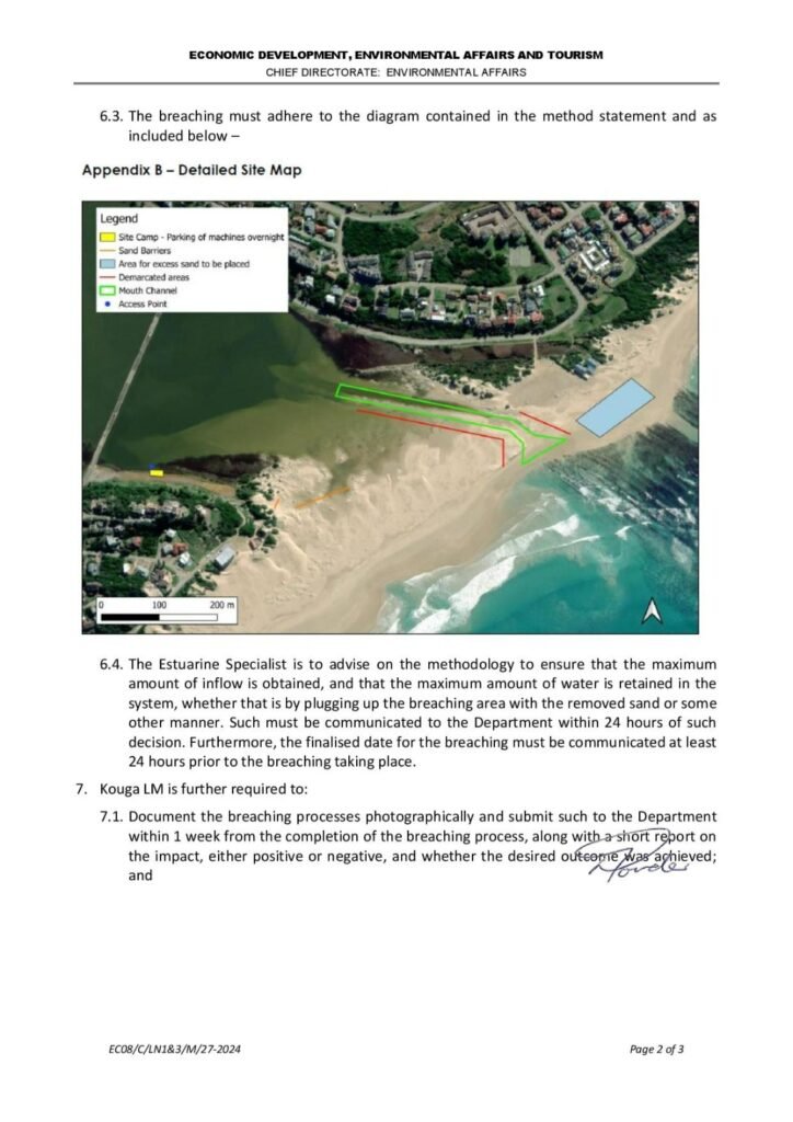 Approval for the Breaching of the Seekeoi Estuary Mouth2
